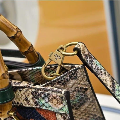 Gucci Bamboo Top-Handle Floral Print Bag