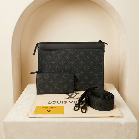 Louis Vuitton Monogram Eclipse Pouch & Crossbody Set