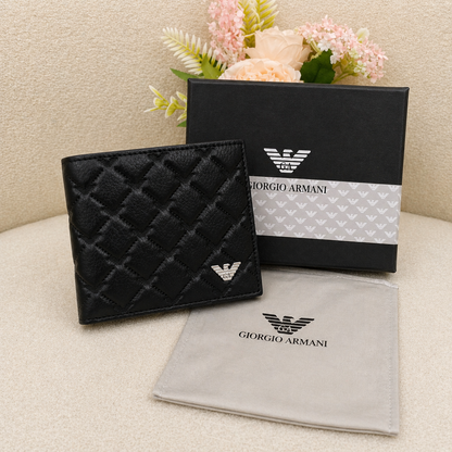 Giorgio Armani Quilted Premium Leather Bifold Wallet