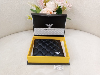 Giorgio Armani Quilted Premium Leather Bifold Wallet