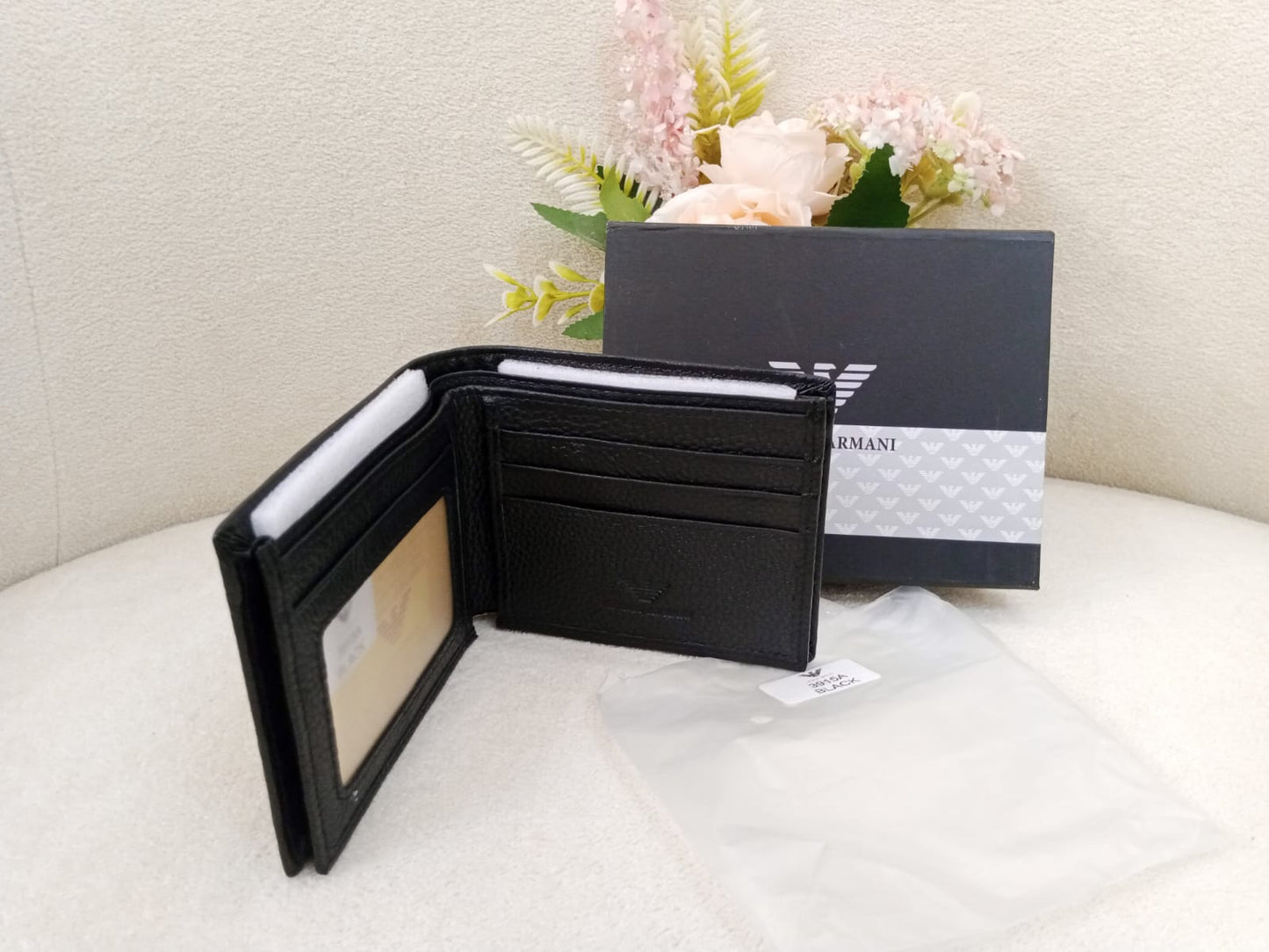 Giorgio Armani Signature Embossed Premium Leather Bifold Wallet