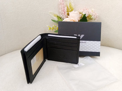Giorgio Armani Signature Embossed Premium Leather Bifold Wallet