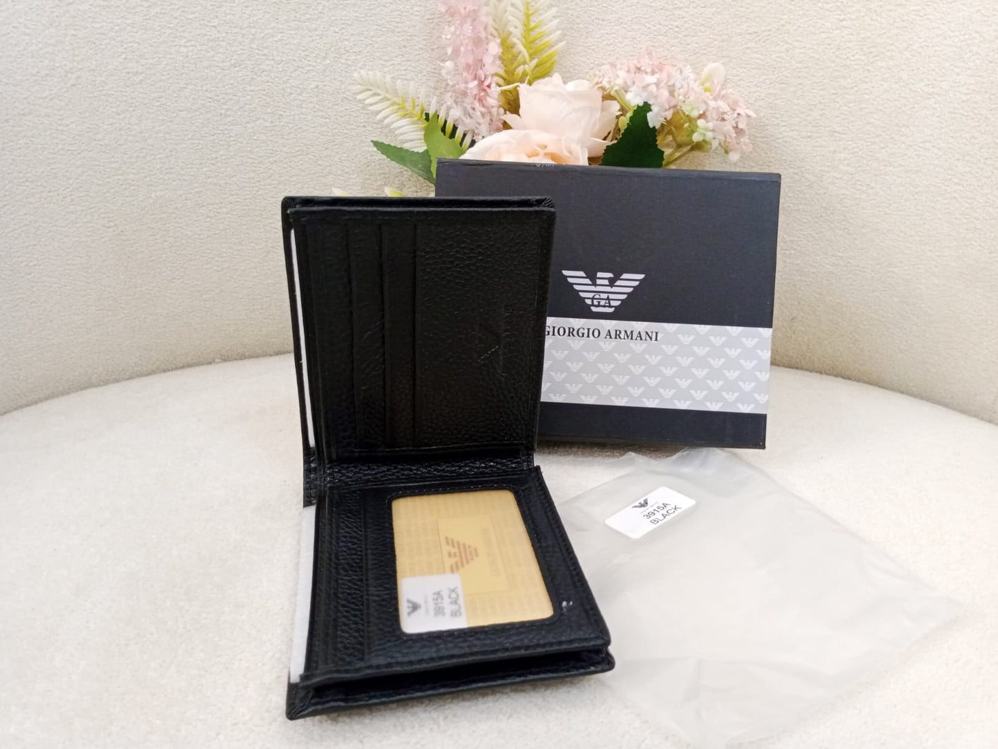 Giorgio Armani Signature Embossed Premium Leather Bifold Wallet