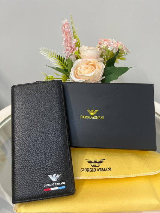 Giorgio Armani Textured Vertical Wallet Style