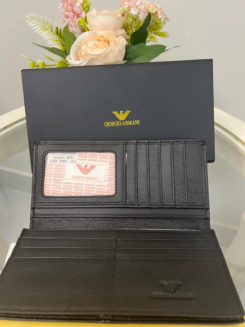 Giorgio Armani Textured Vertical Wallet Style