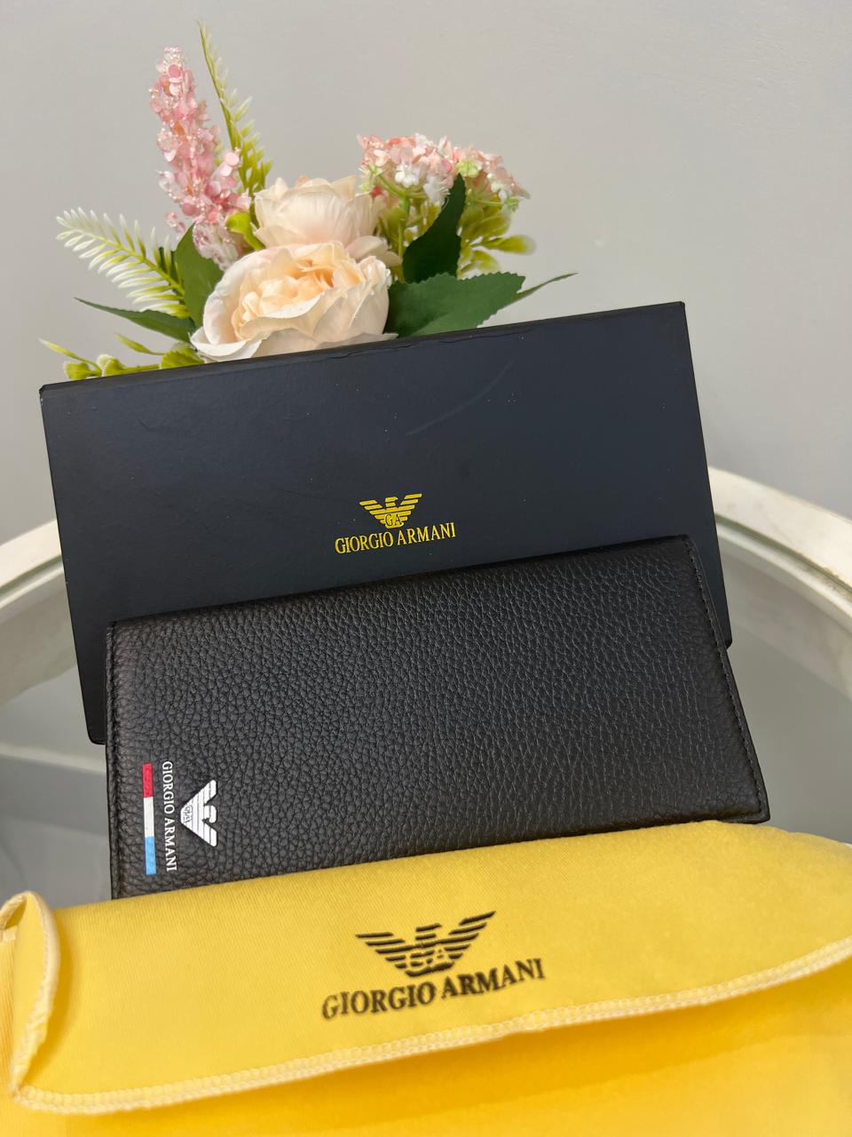 Giorgio Armani Textured Vertical Wallet Style