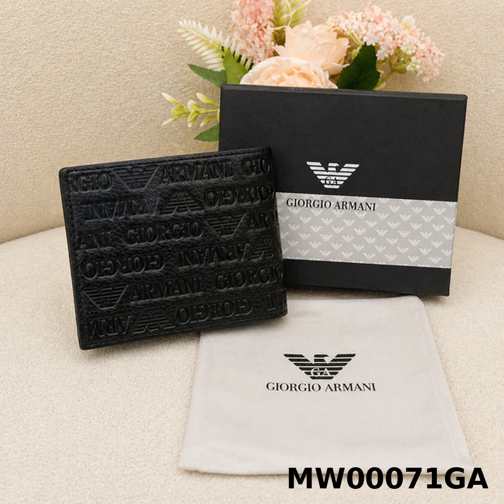 Giorgio Armani Signature Embossed Premium Leather Bifold Wallet