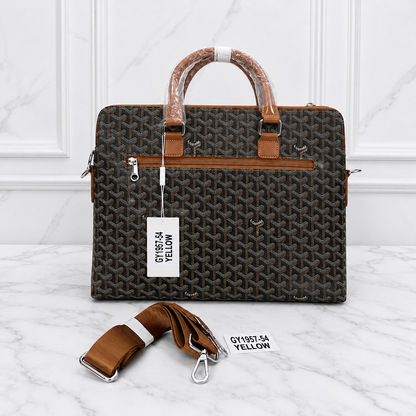 Goyard-Style Monogram Premium Laptop Briefcase