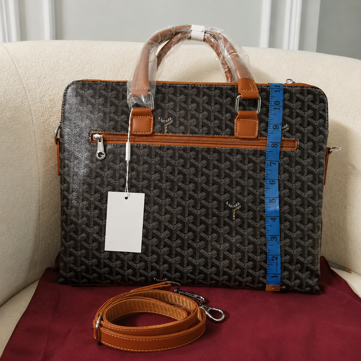 Goyard-Style Monogram Premium Laptop Briefcase