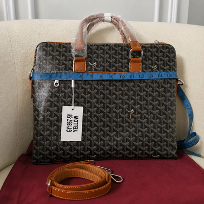 Goyard-Style Monogram Premium Laptop Briefcase
