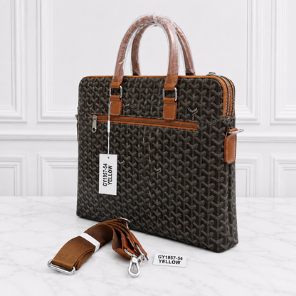Goyard-Style Monogram Premium Laptop Briefcase