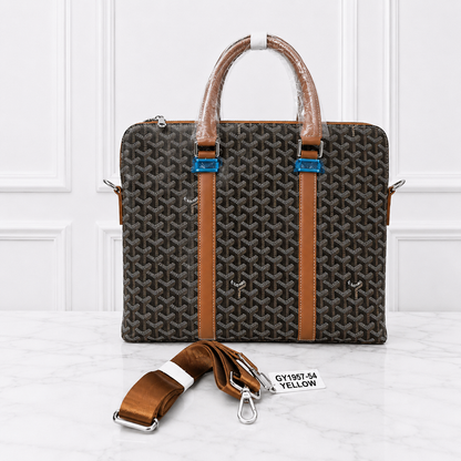 Goyard-Style Monogram Premium Laptop Briefcase