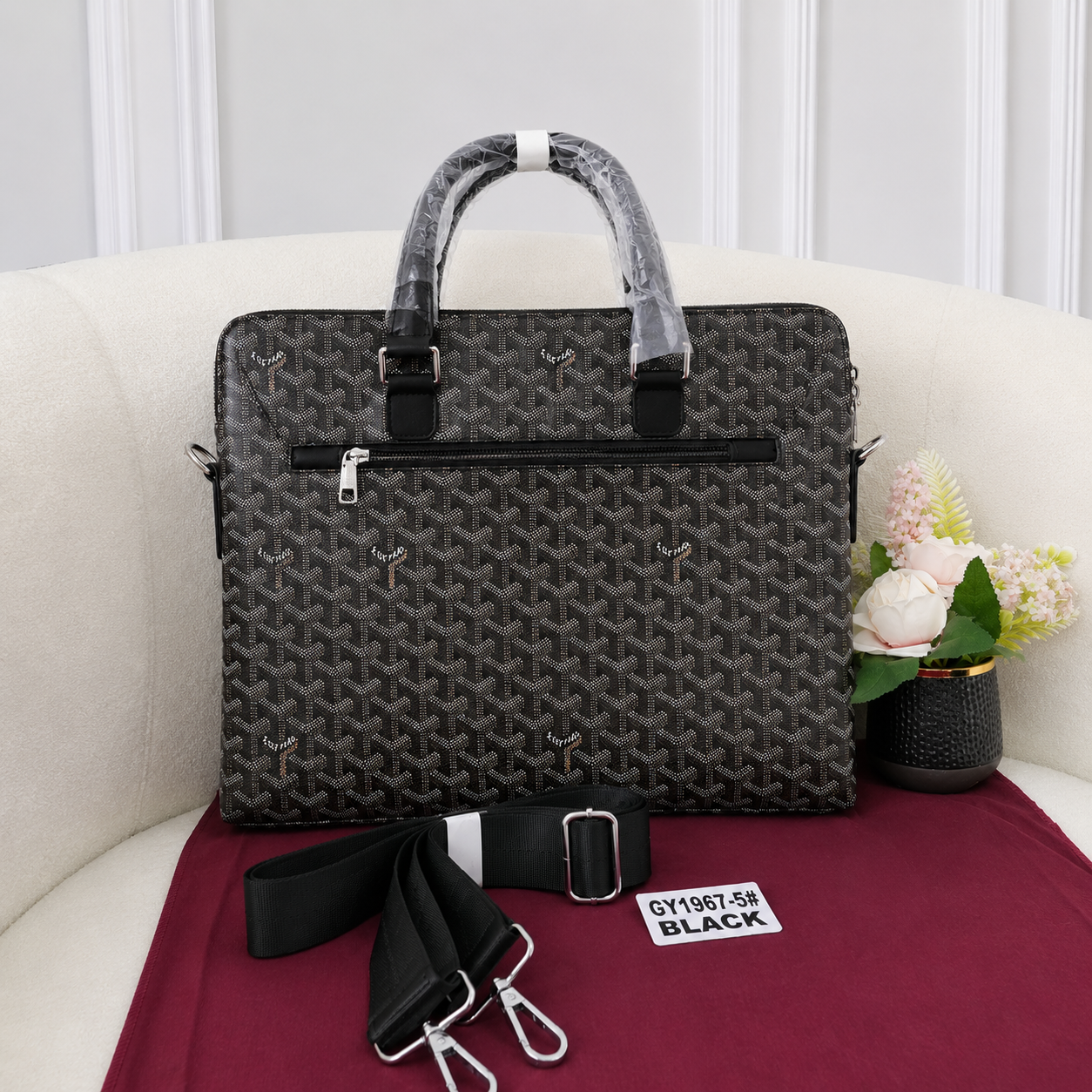 Goyard-Style Monogram Premium Laptop Briefcase