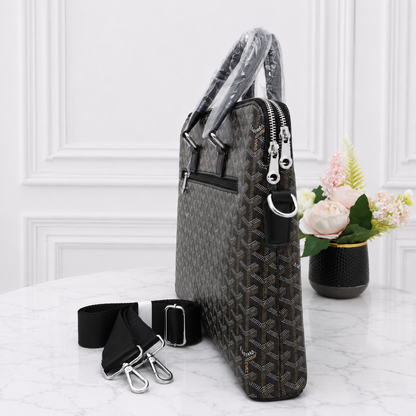 Goyard-Style Monogram Premium Laptop Briefcase