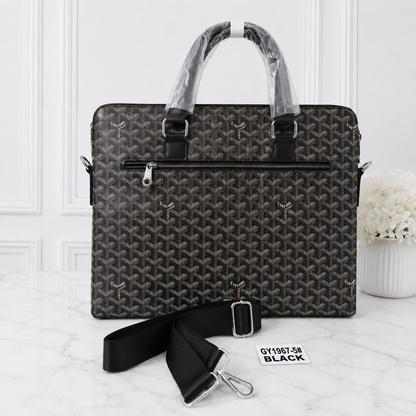 Goyard-Style Monogram Premium Laptop Briefcase