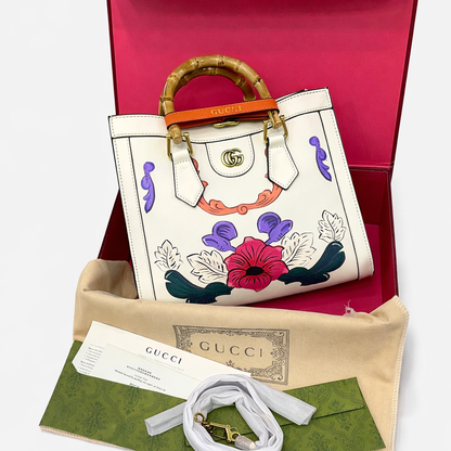 Gu-cci Bamboo Handle Tote Bag Collection Style