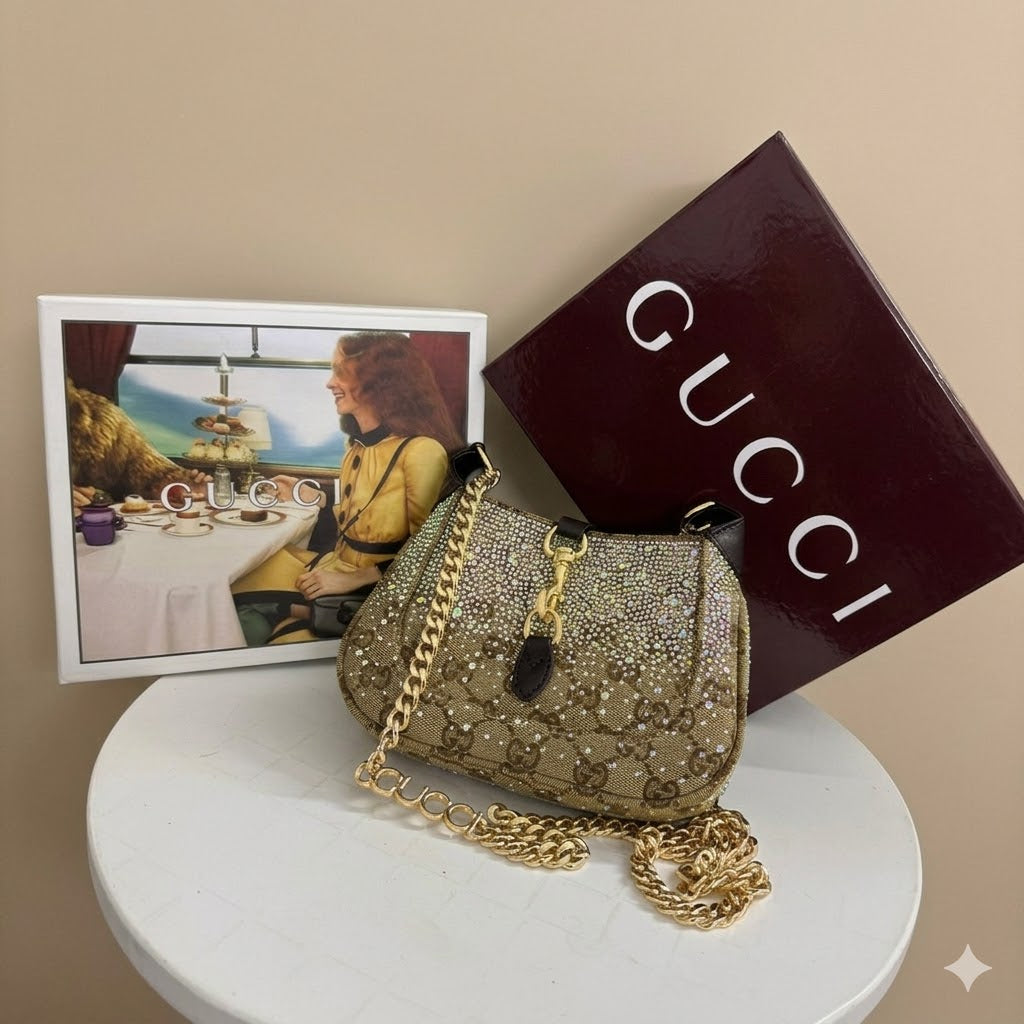 Gu-cci GG Crystal Jackie Style Shoulder Bag