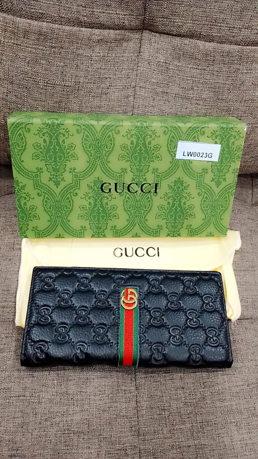 Gu-cci GG Embossed Long Wallet Style