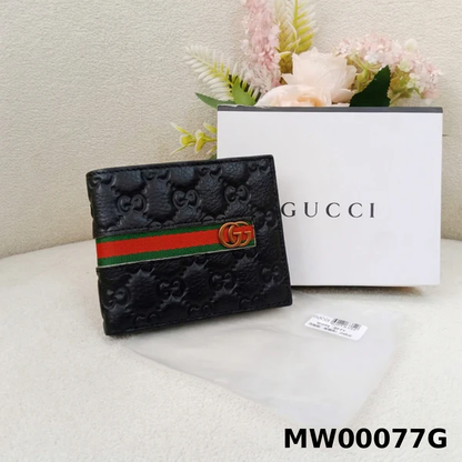 Gu-cci GG Stripe Leather Wallet Style