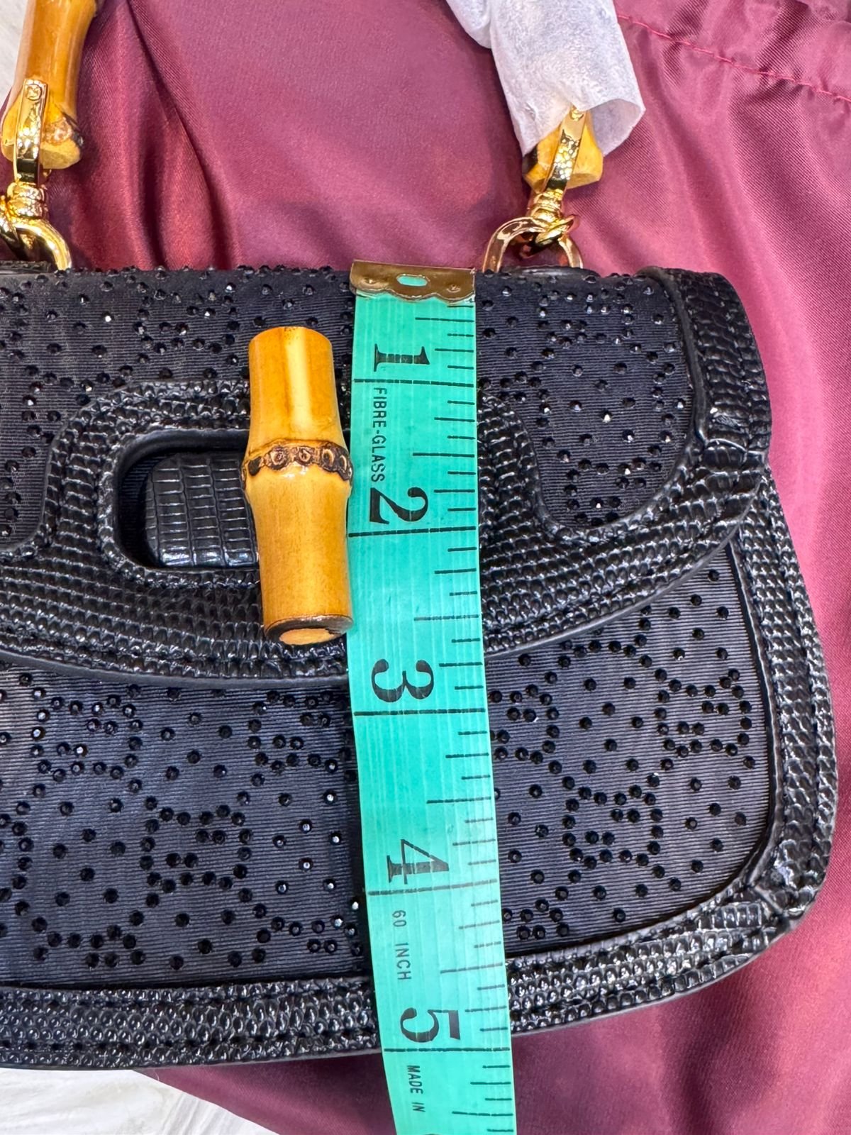 Gucci GG Canvas Bamboo 1947 Mini Top Handle Bag – GG Monogram Crystal Stud