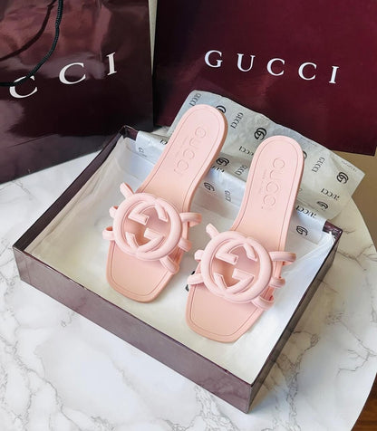 Gucci Style Logo Flat Slide