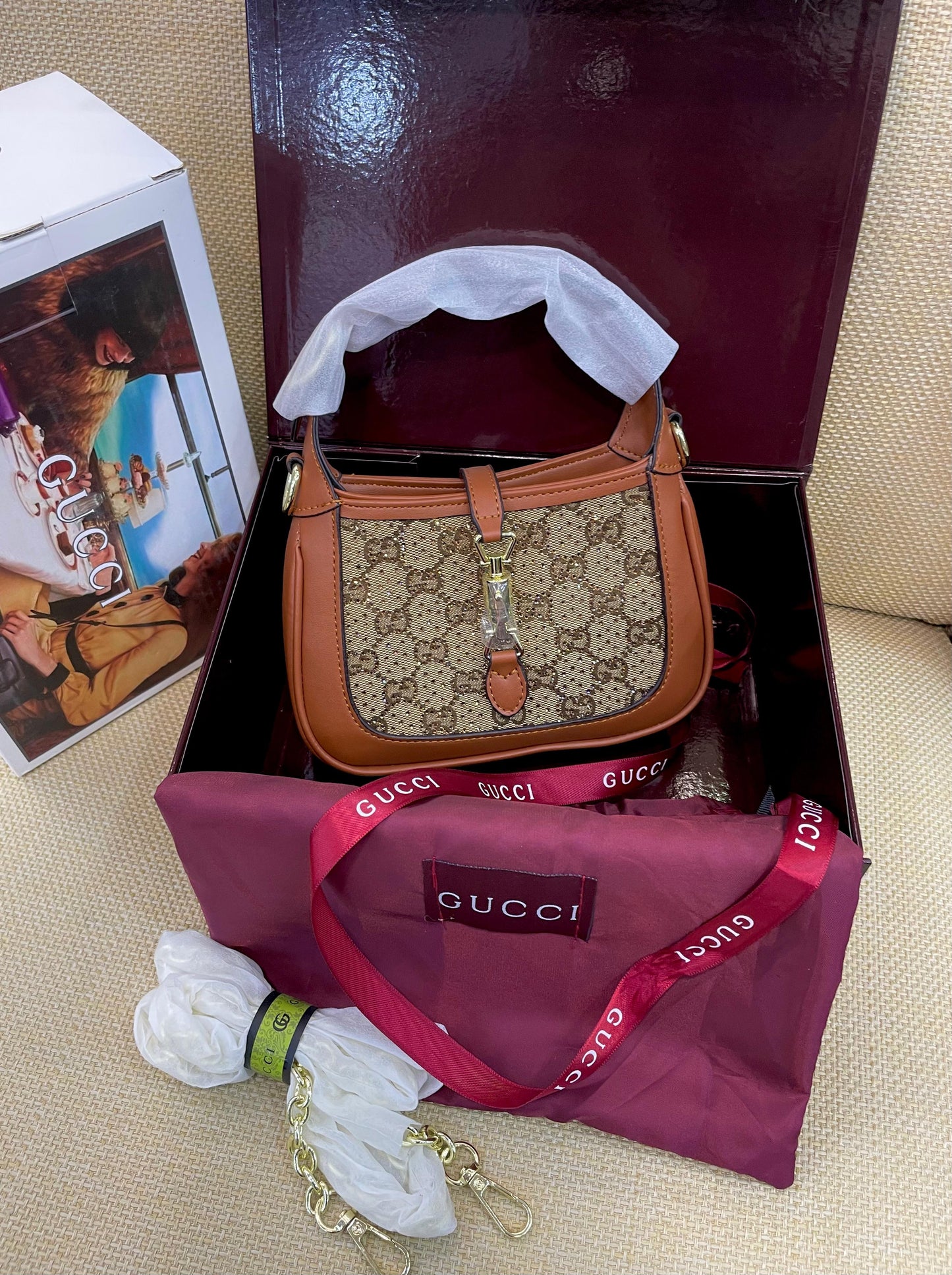 Gu-cci Jackie 1961 Mini Crystal Shoulder Bag