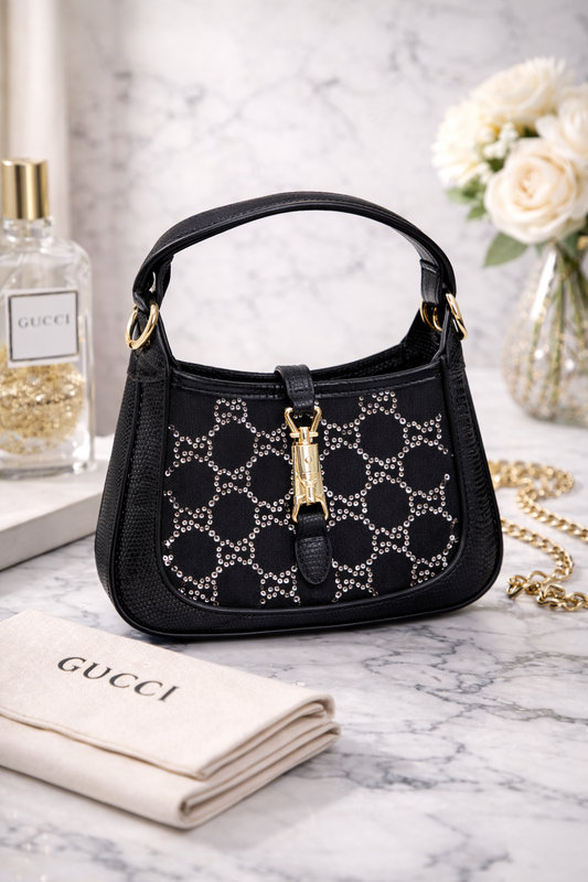 Gu-cci Jackie 1961 Mini Crystal Shoulder Bag