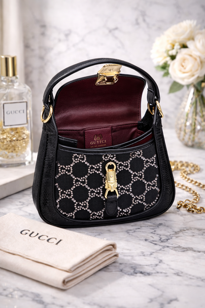 Gu-cci Jackie 1961 Mini Crystal Shoulder Bag