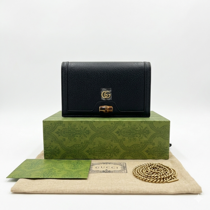 Gu-cci Bamboo Lock Chain Wallet Bag