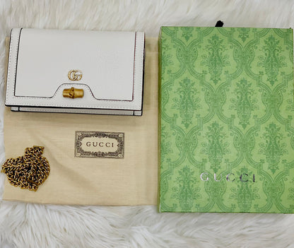 Gu-cci Bamboo Lock Chain Wallet Bag