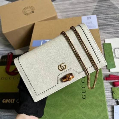 Gu-cci Bamboo Lock Chain Wallet Bag