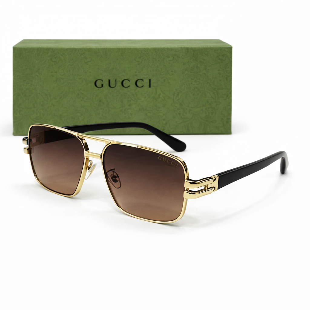 Gucci Classic Square Metal Sunglasses