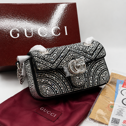 Gucci Crystal GG Marmont Mini Shoulder Bag