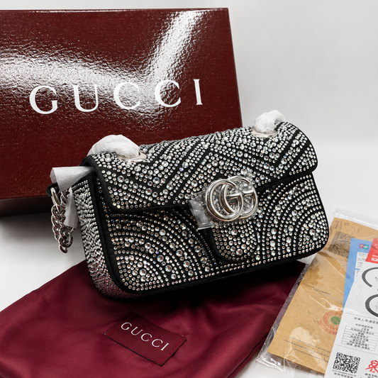 Gucci Crystal GG Marmont Mini Shoulder Bag