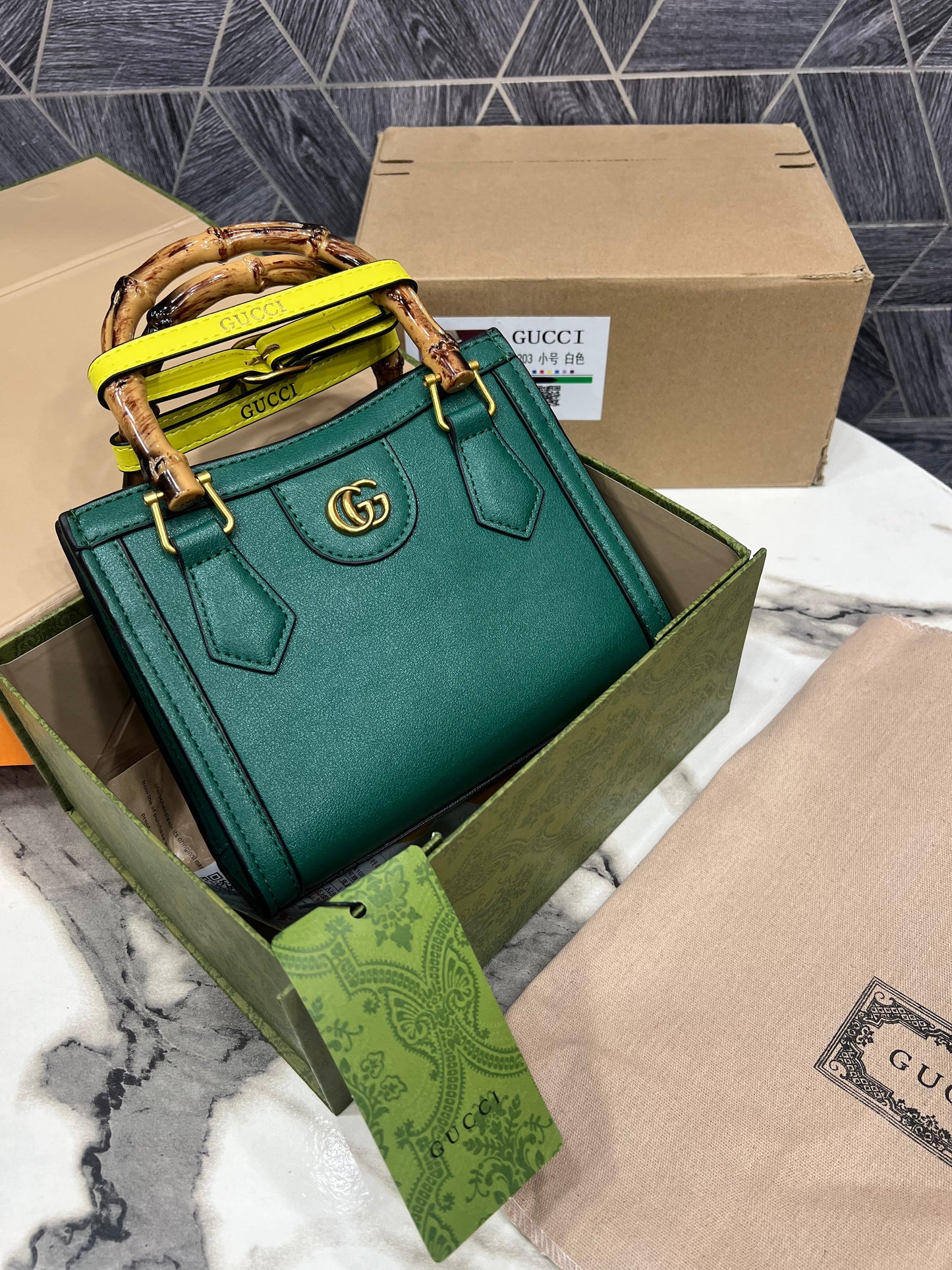 Gu-cci Diana Mini Bamboo Top Handle Bag