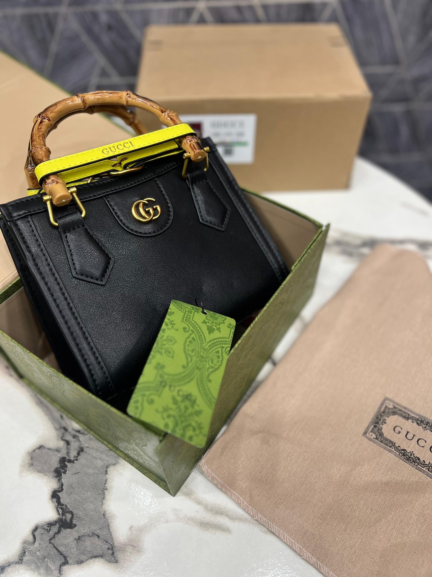 Gu-cci Diana Mini Bamboo Top Handle Bag