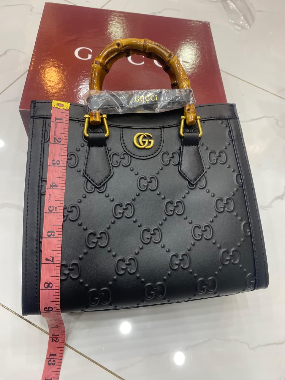 Gucci Diana Small Tote Bag in GG Embossed Leather