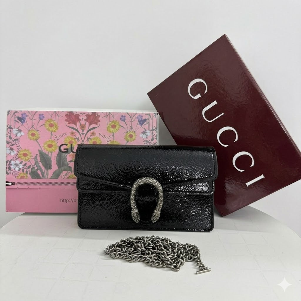 Gucci Dionysus Mini Bag - Black with Silver Hardware