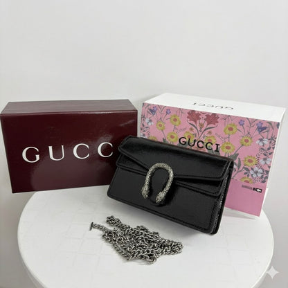 Gucci Dionysus Mini Bag - Black with Silver Hardware