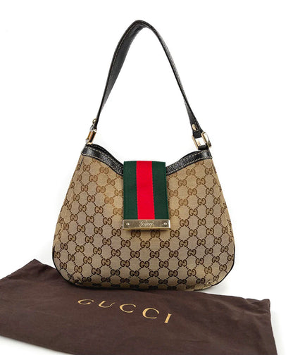 Gucci GG Canvas New Ladies Web Hobo Bag