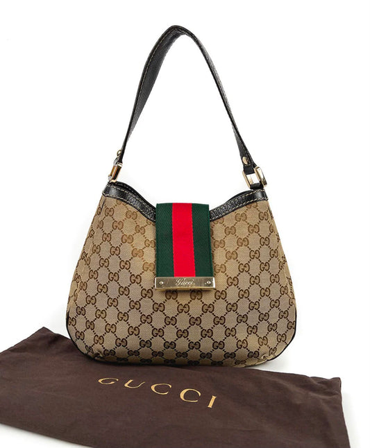 Gucci GG Canvas New Ladies Web Hobo Bag