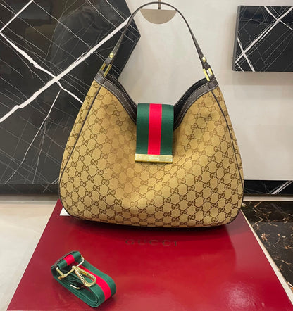 Gucci GG Canvas New Ladies Web Hobo Bag