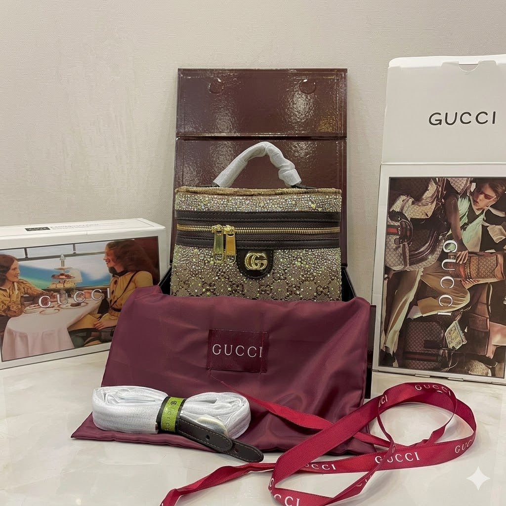 Gucci GG Crystal Vanity Top Handle Bag