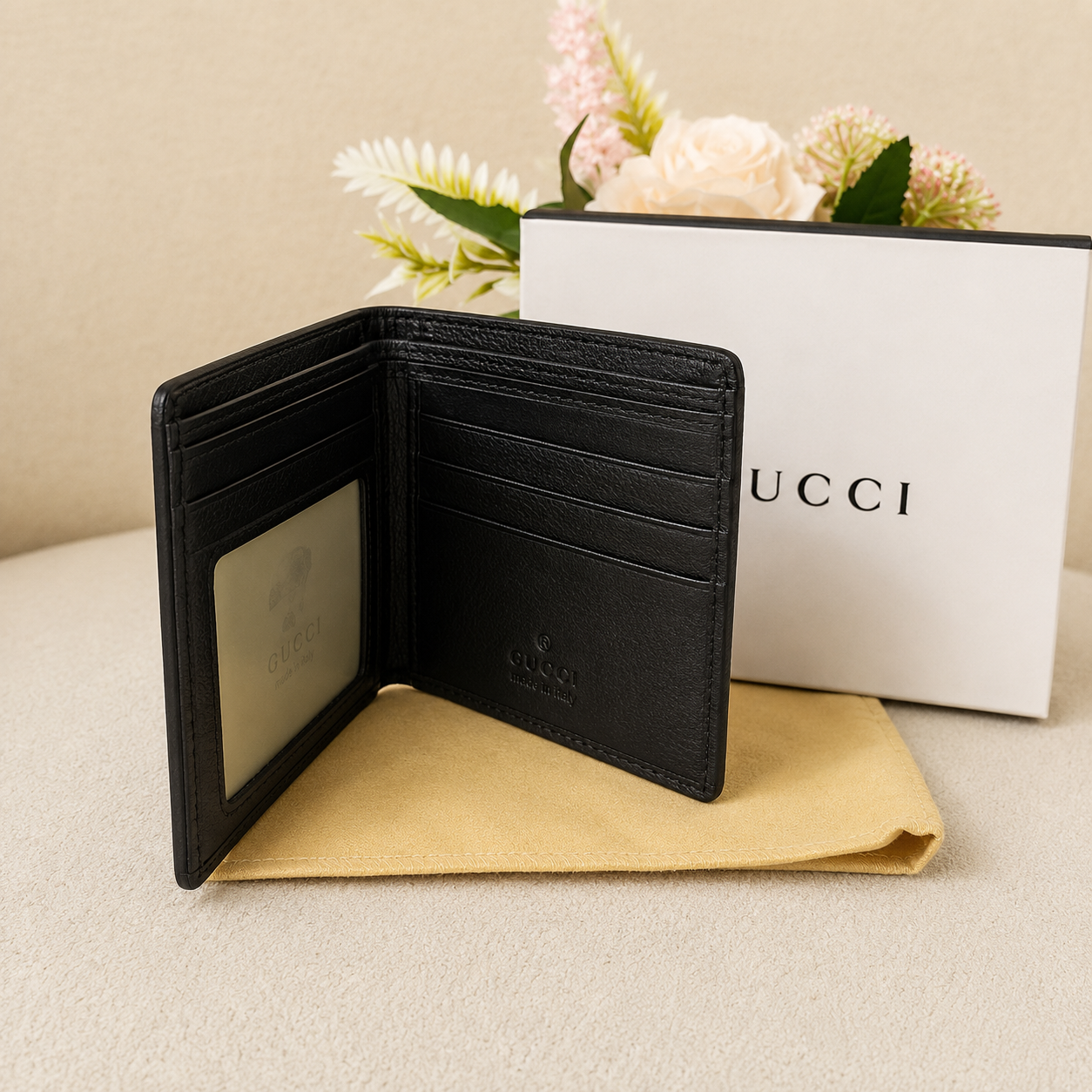 Gucci GG Embossed Bi-Fold Wallet – Black Edition