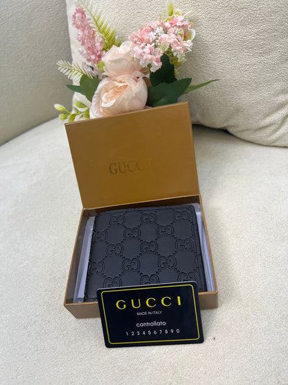 Gu-cci GG Embossed Leather Bi-Fold Wallet Style