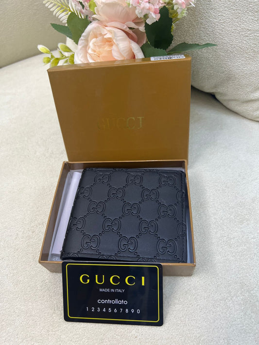 Gu-cci GG Embossed Leather Bi-Fold Wallet Style