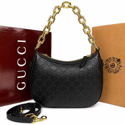 Gucci GG Embossed Leather Chain Shoulder Bag