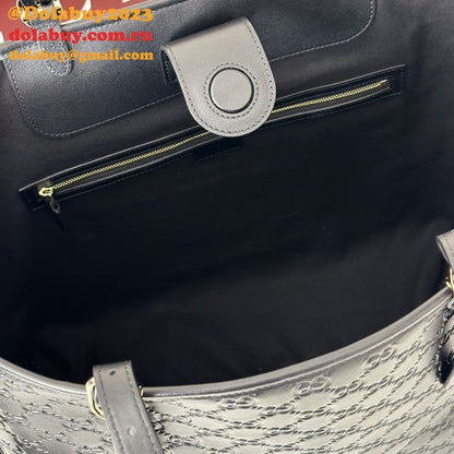 Gucci GG Embossed Leather Tote Bag