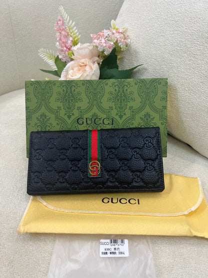Gu-cci GG Embossed Long Wallet Style