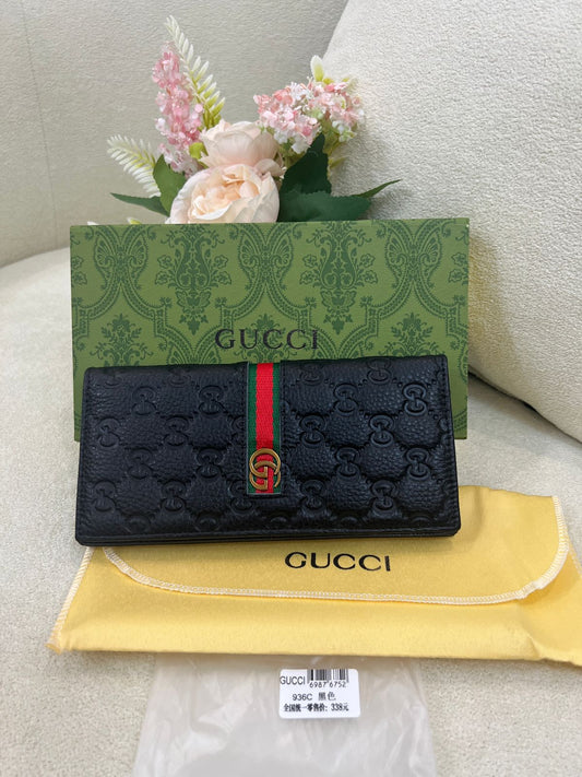 Gu-cci GG Embossed Long Wallet Style